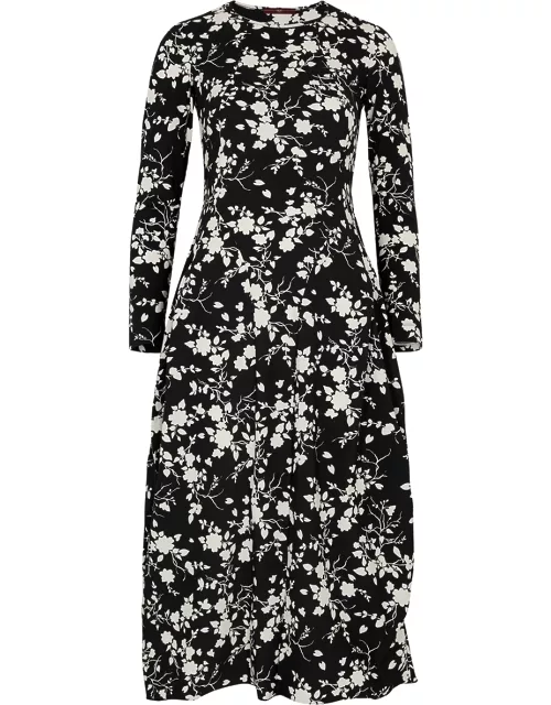 High At-Length Printed Jersey Dress - Black And White