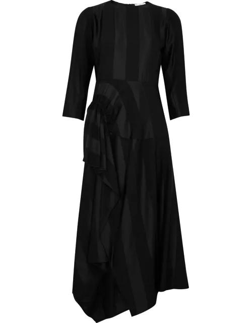 High Worthwhile Panelled Midi Dress - Black