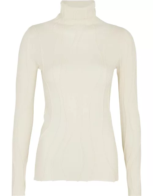 High Arrogant Roll-neck Knitted Top - Off White