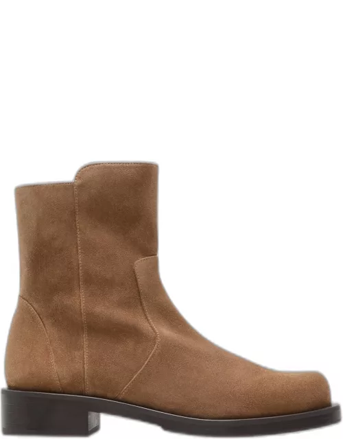 Bold Suede Moto Ankle Boot