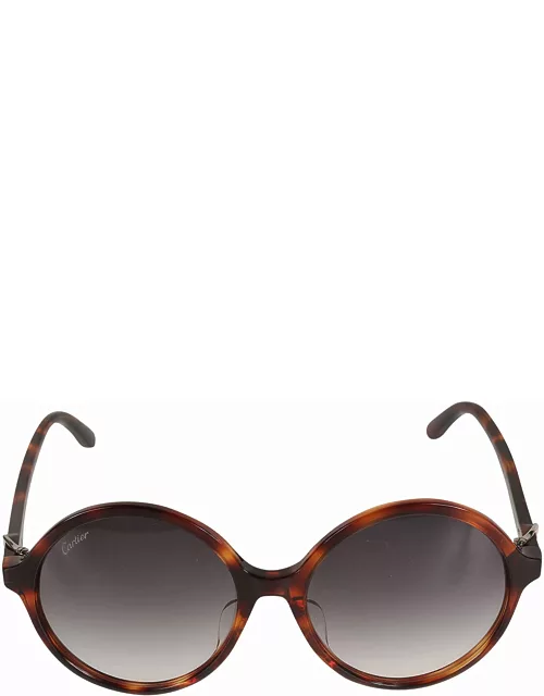 Cartier Eyewear Round Frame Logo Sunglasse