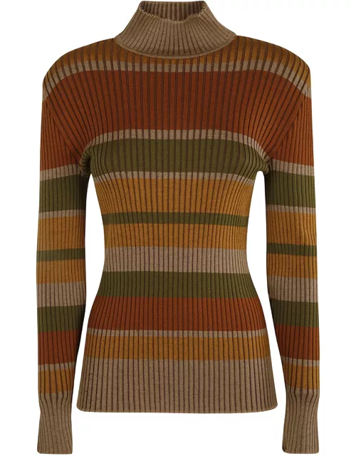 Stripe Patterned Knit Sweater Alberta Ferretti