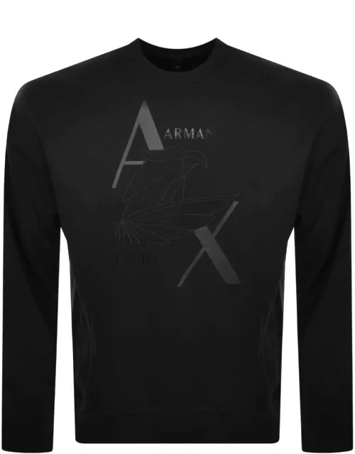Armani Exchange Crew Neck Logo Sweatshirt Black