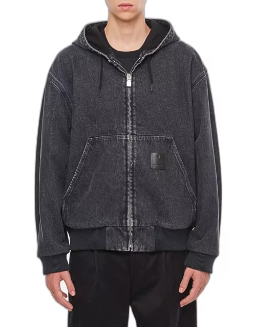 Givenchy Denim Hoodie Lined Black