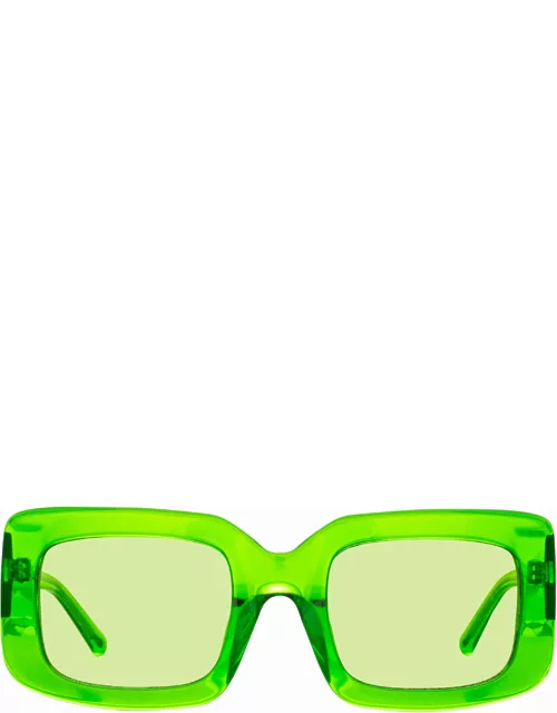 The Attico Jorja Rectangular Sunglasses in Green