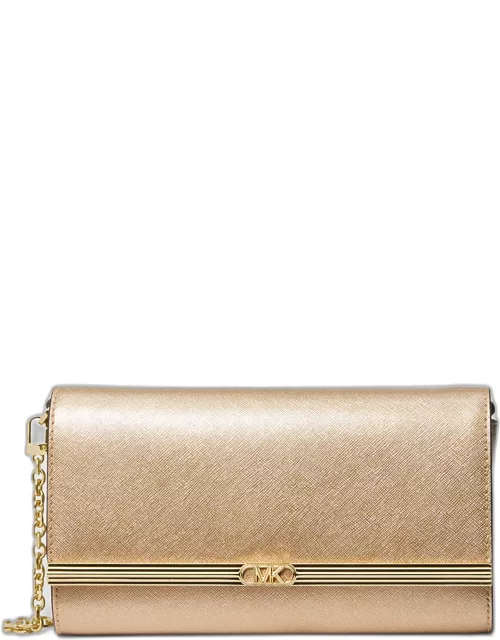 Large East-West Leather Clutch Bag