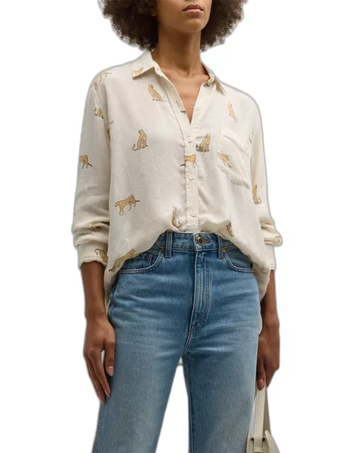 Charli Leopard-Print Button-Front Shirt