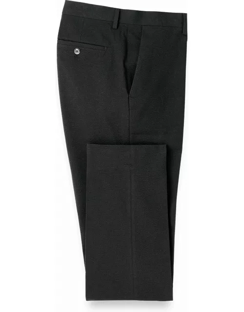 Cotton Blend Seersucker Flat Front Suit Pant