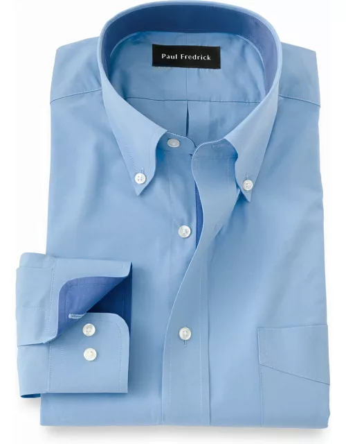 Pure Cotton Solid Dress Shirt With Contrast Tri