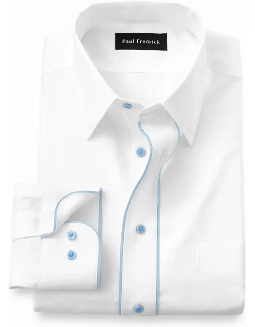Non-iron Cotton Solid Dress Shirt With Contrast Tri
