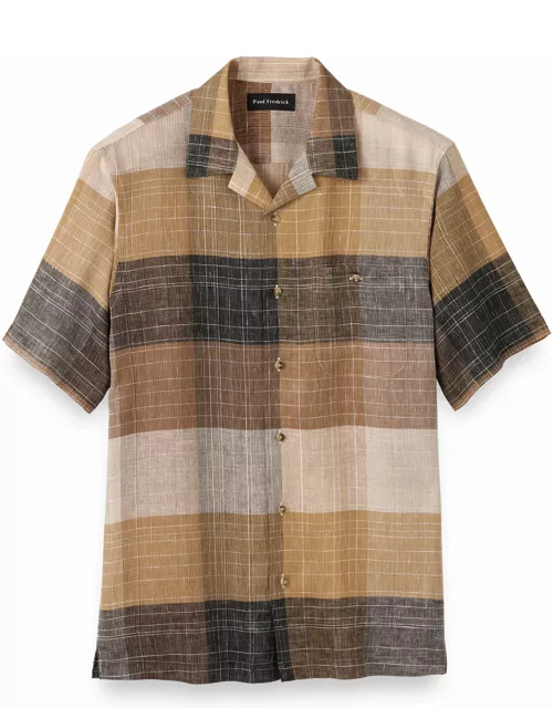 Linen Buffalo Plaid Casual Shirt