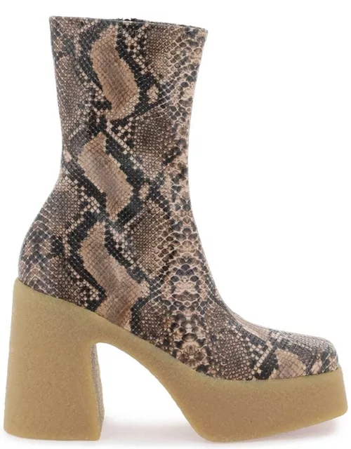 STELLA McCARTNEY skyla wedge ankle boots in alter python