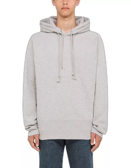 Grey cotton hoodie with logo