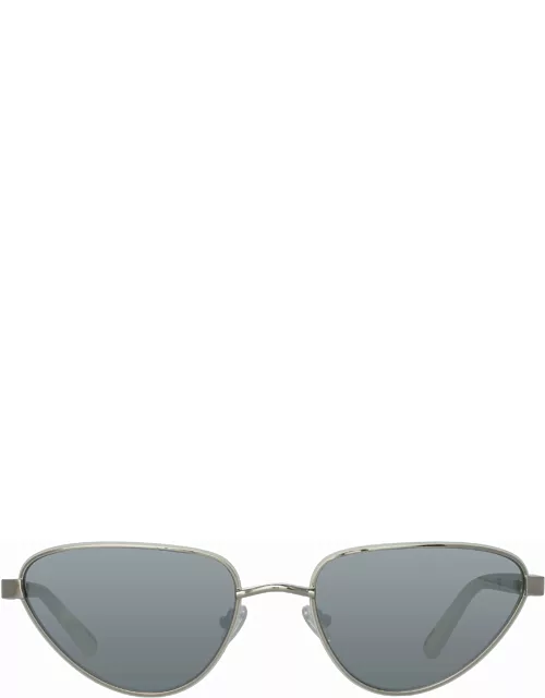 Magda Butrym Cat Eye Sunglasses in White and Silver