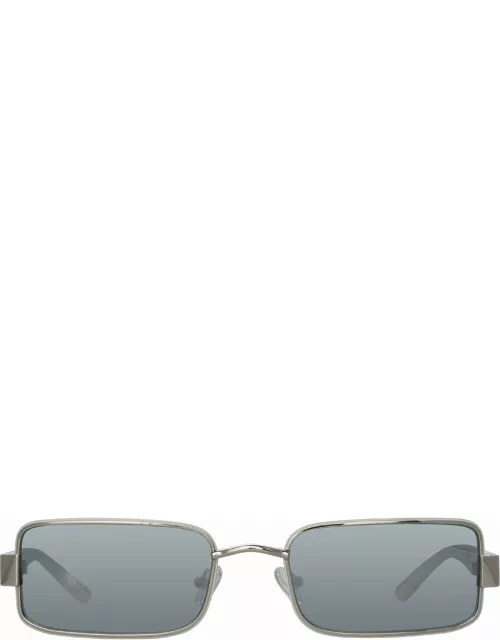 Magda Butrym Rectangular Sunglasses in White and Silver