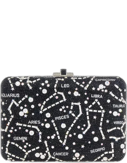 Slim Slide Zodiac Sign Constellations Clutch With Removable Chain Strap