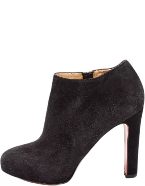 Christian Louboutin Black Suede Vicky Bootie