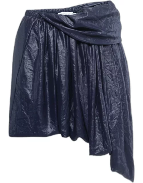 See by Chloe Navy Blue Jersey Draped Mini Skirt