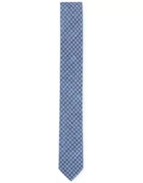 Digitally printed tie in cotton and wool- Light Blue Men's Tie