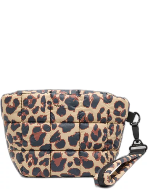 Porter Water-Resistant Leopard Nylon Clutch Bag