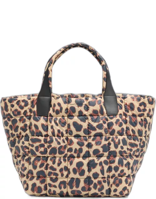 Porter Medium Water-Resistant Leopard Quilted Tote Bag