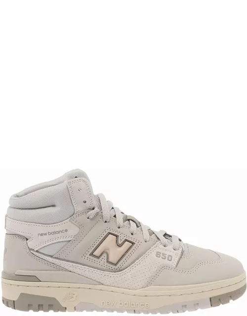 New Balance 650 Grey High-top Sneakers With N Logo In Leather And Mesh Woman