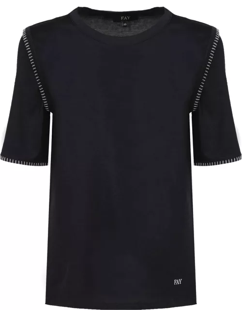 Fay Long T-shirt With Stitching