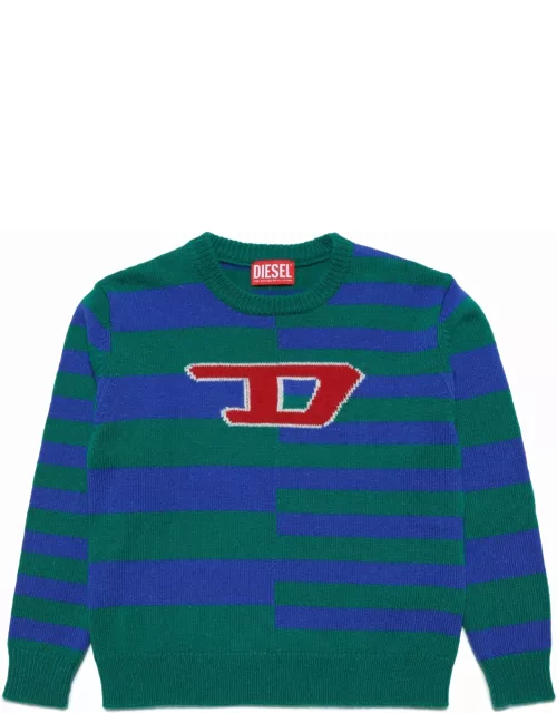 Kemply Knitwear Diesel Wool-blend Striped Logo Sweater