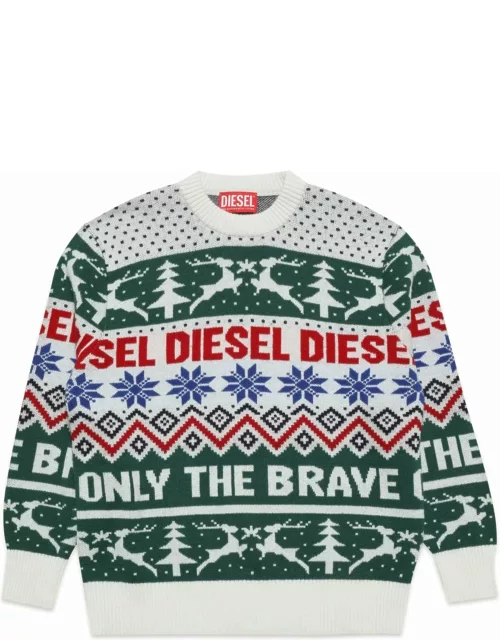 Kerry Chr Over Knitwear Diesel Wool-blend Sweater With Christmas Pattern