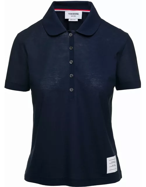 Thom Browne short Sleeve Cotton Jersey Polo Shirt