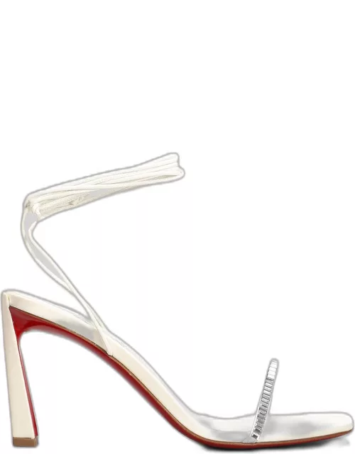 Christian Louboutin Condora Laces Strass Sandals In Beige Leather