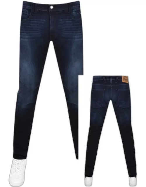 Replay Anbass Slim Fit Dark Wash Jeans Navy