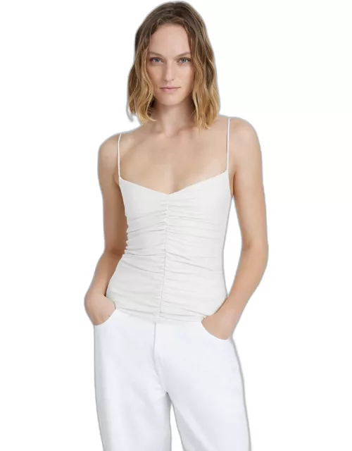 Ruched Cami in White