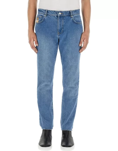 moschino teddy patch jean
