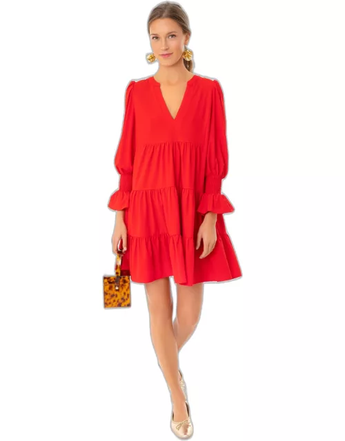 Red Crepe Kenzo Dres