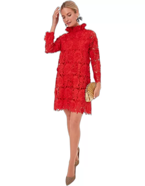Red Guipure Lace Daphne Dres