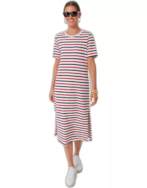 Americana Stripe Short Sleeve Gio Maxi Dres