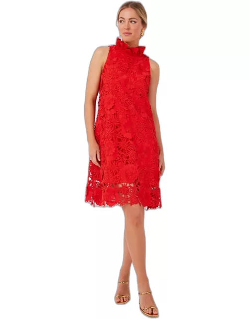 Red Guipure Lace Blythe Dres
