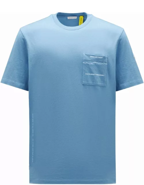 Moncler x FRGMT Light blue logoed T-shirt
