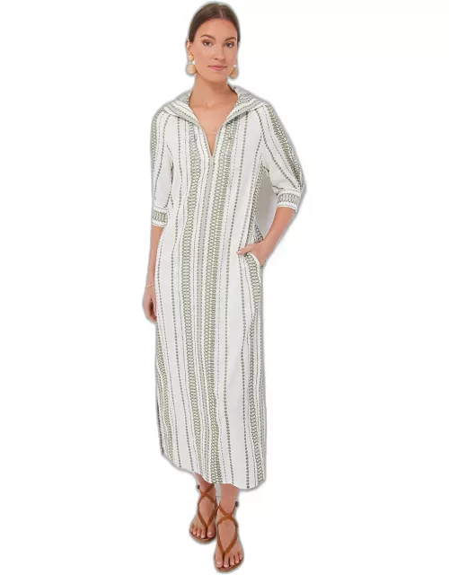 Ivory and Green Aiolos Maxi Dres