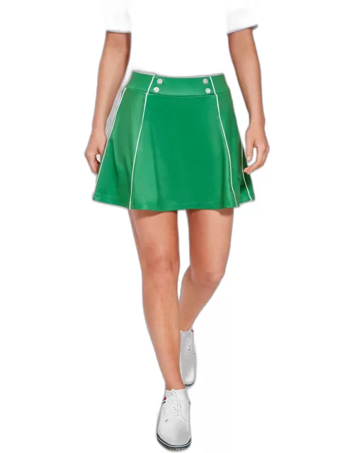 Green Piped 15 Inch Renee Golf Skirt