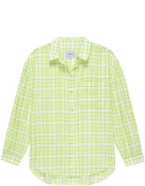 Janae Cotton Shirt - Lime Plaid