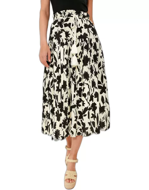 Exclusive Ivory Floral Midi Skirt