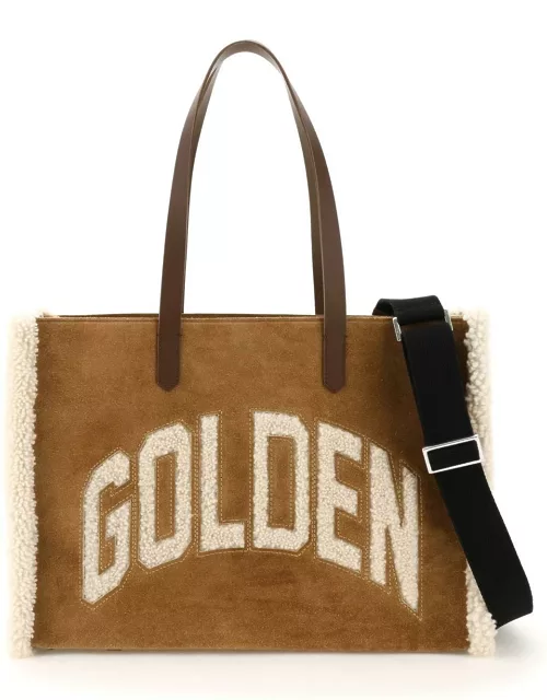 GOLDEN GOOSE california east-west bag with shearling detai