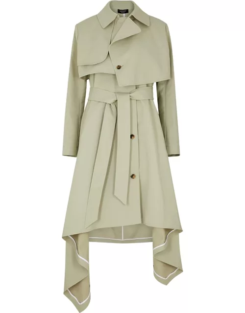 A.W.A.K.E Mode Belted Twill Trench Coat - Khaki
