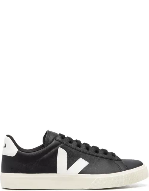 Veja campo Black And White Low Top Sneakers In Vegan Leather Woman
