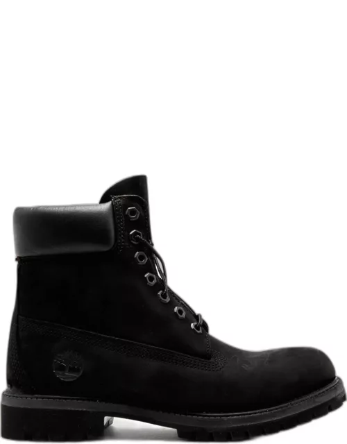 Premium Black Leather Ankle Boots With Logo Timberland Man