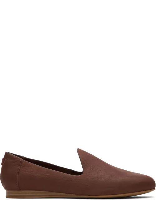 TOMS Women's Brown Leather Darcy Flats Shoe