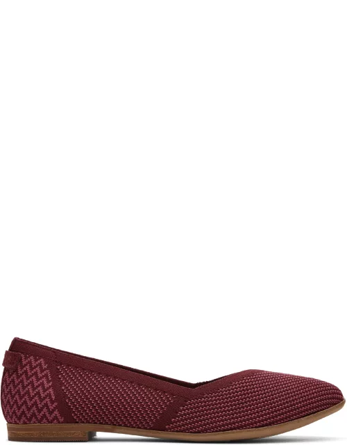 TOMS Women's Red/Purple Red Purple Repreve Knit Jutti Neat Eco Flats Shoe