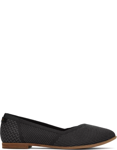TOMS Women's Black Repreve Knit Jutti Neat Eco Flats Shoe